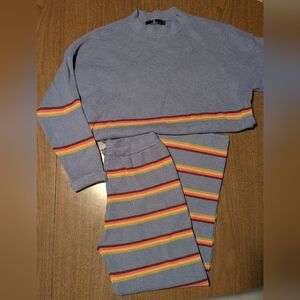 Women's Striped Sweater Set